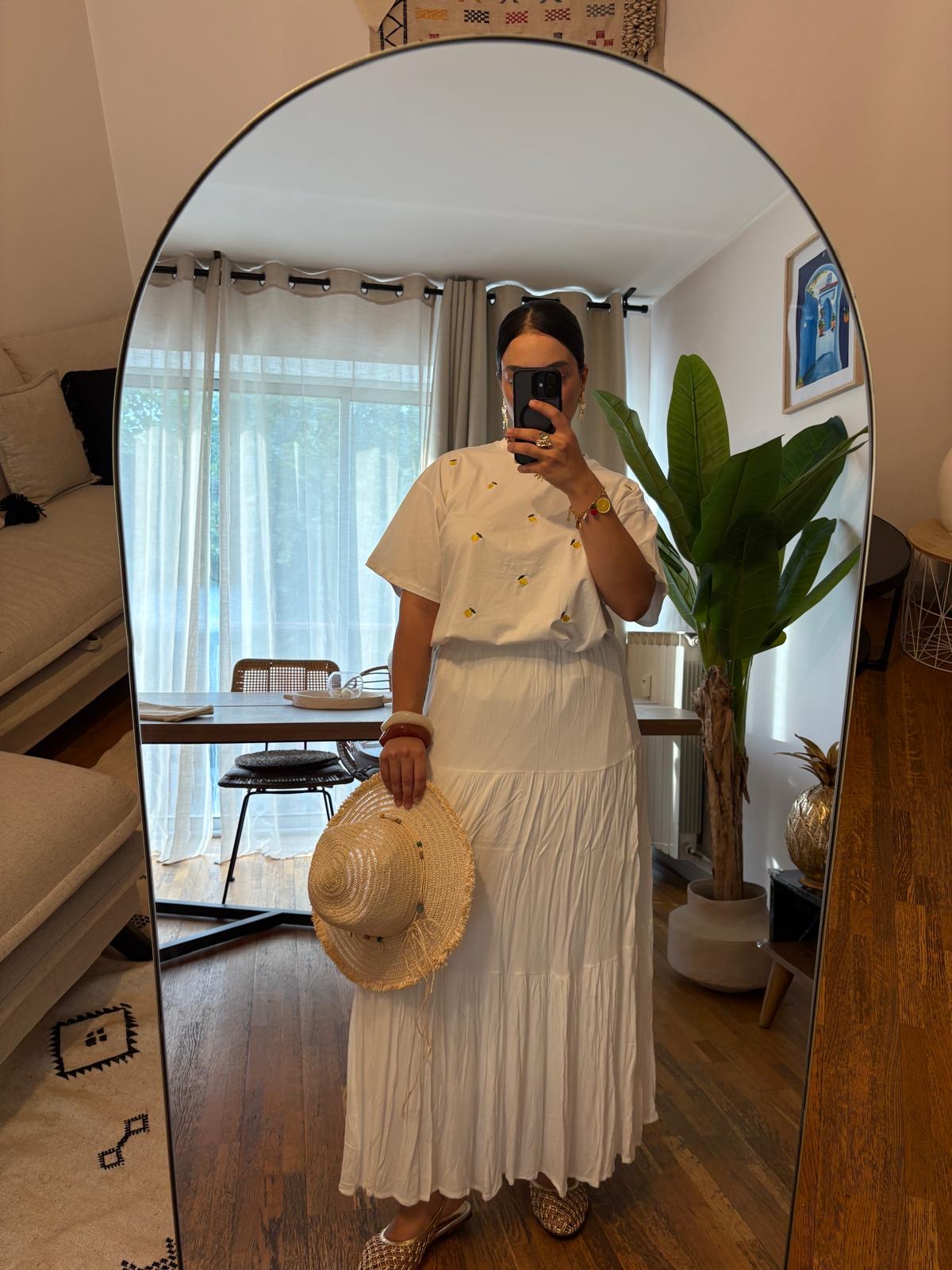 Tee shirt blanc motifs citrons - Frais & Vitaminée