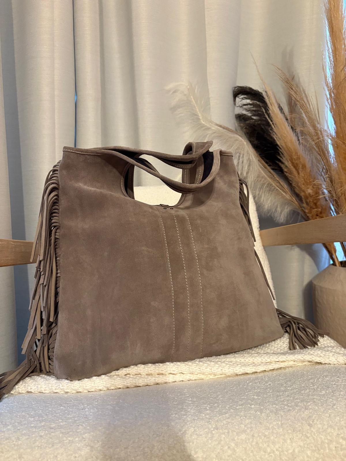 Sac à frange - fait main cuir véritable en PRÉCOMMANDE