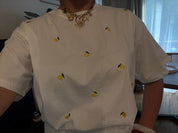 Tee shirt blanc motifs citrons - Frais & Vitaminée