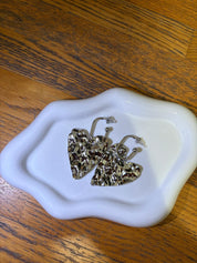 Boucle d'oreille cœur argenté