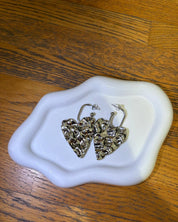 Boucle d'oreille cœur argenté