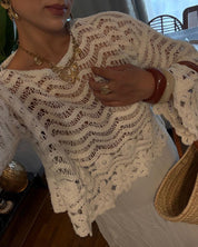 Top blanc à crochet  - Bohème chic et intemporel