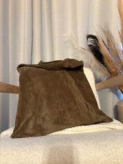 Grand sac cabas - fait main cuir véritable / daim en PRÉCOMMANDE