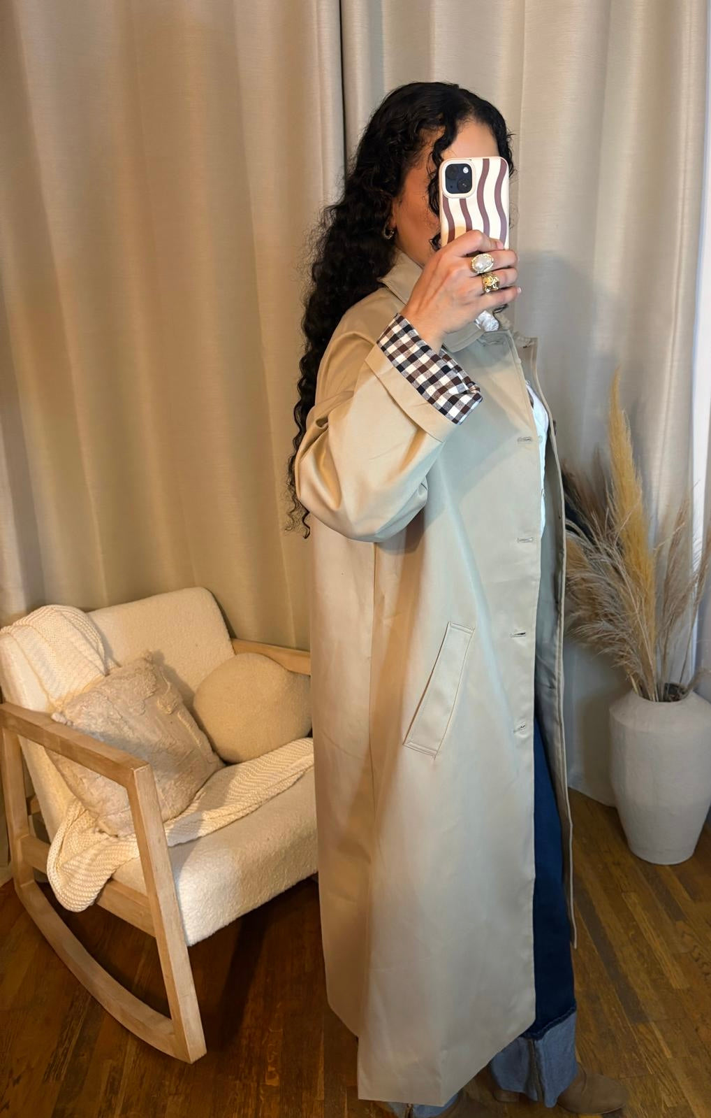 Trench oversize beige – coupe droite