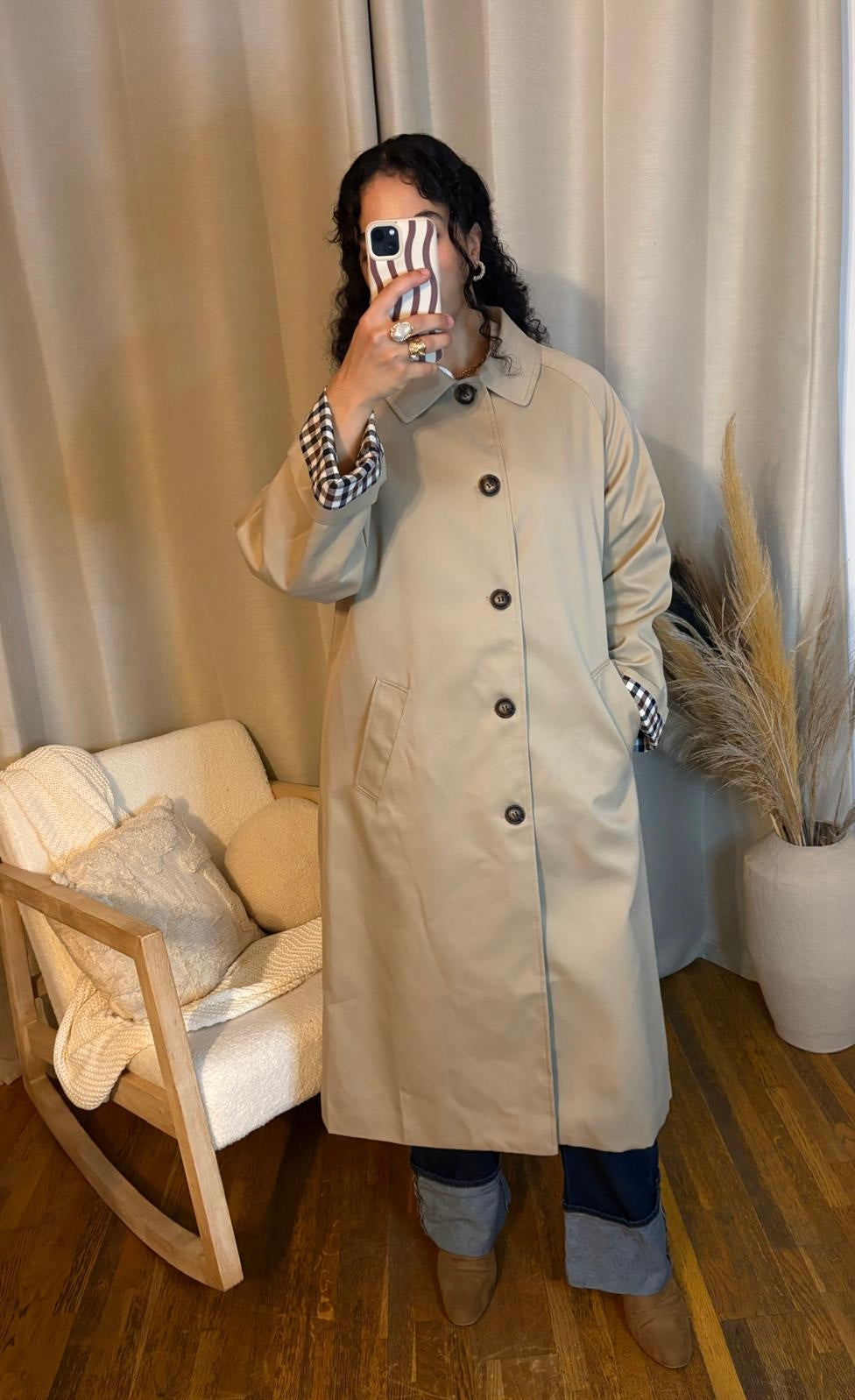 Trench oversize beige – coupe droite