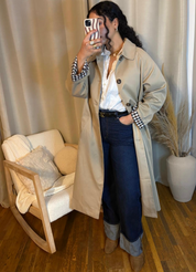 Trench oversize beige – coupe droite