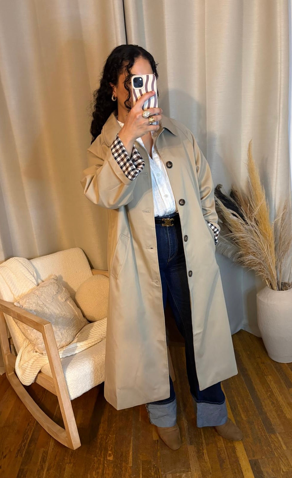 Trench oversize beige – coupe droite