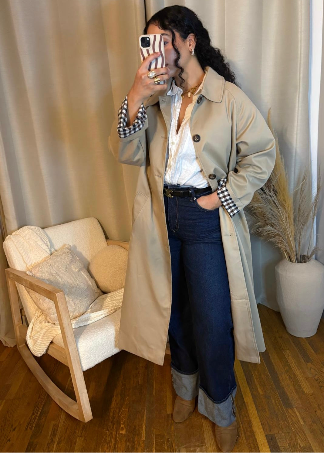 Trench oversize beige – coupe droite