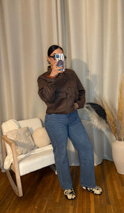 Veste courte marron effet daim - élégance et tendance automnale