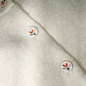 Cardigan manche courte - Détail bouton dorée et fleuris