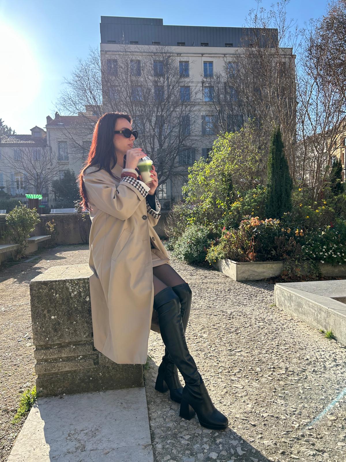 Trench oversize beige – coupe droite