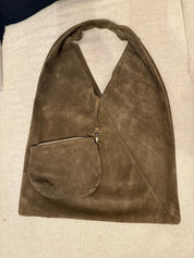 Grand sac cabas - fait main cuir véritable / daim en PRÉCOMMANDE