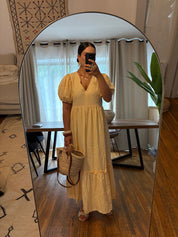 Robe Jaune Pastel Bohème - Longueur Maxi