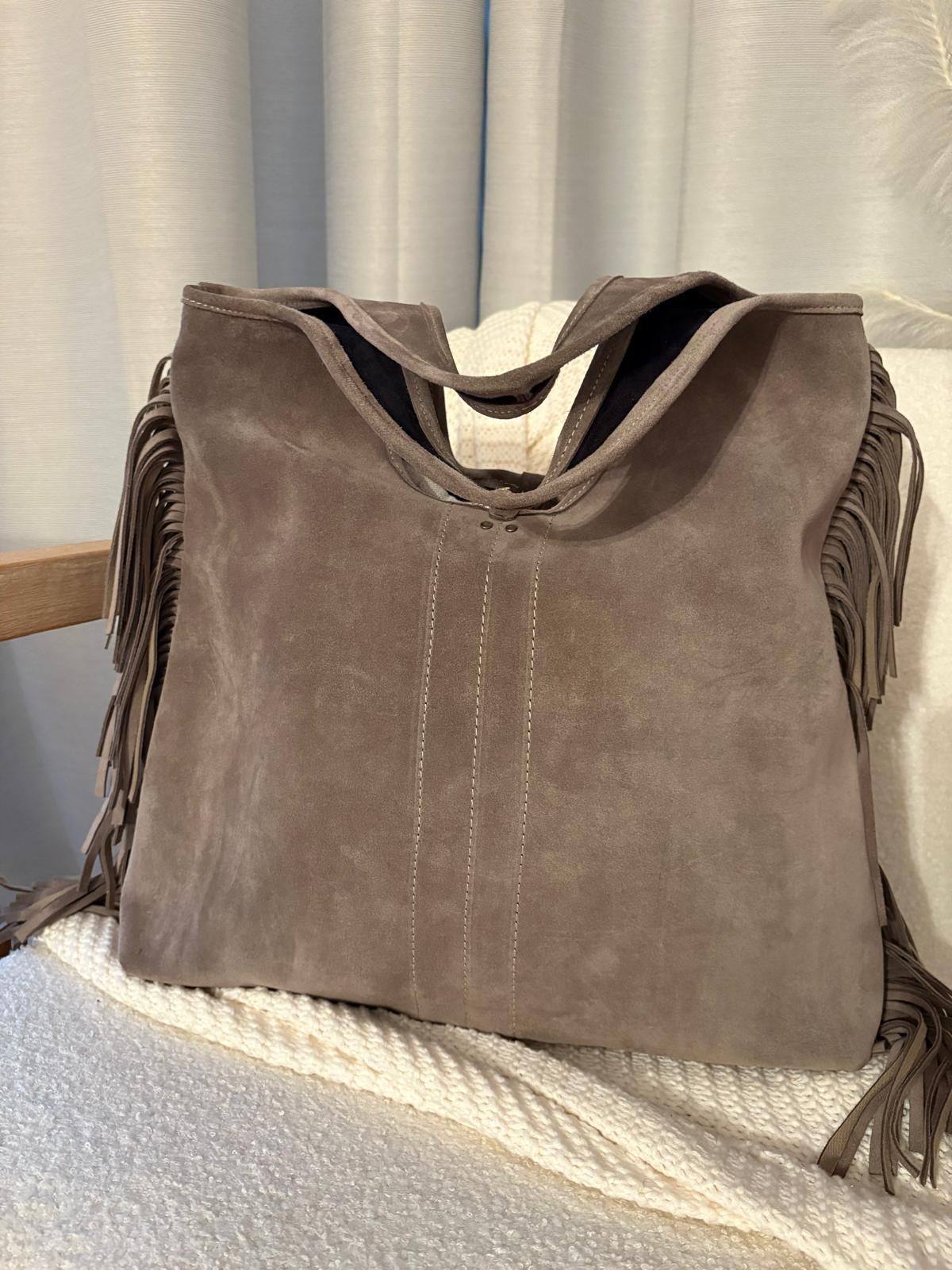 Sac à frange - fait main cuir véritable en PRÉCOMMANDE