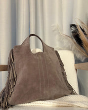 Sac à frange - fait main cuir véritable en PRÉCOMMANDE